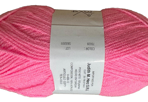 Lana Judith Ovillos X 100 Grs C/u Modelo Softy Lana Fina Rosa Dior 73028
