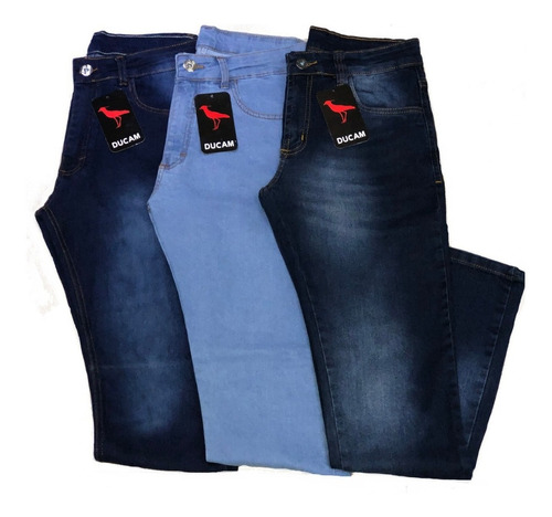 Imagem 1 de 4 de Kit 35  Calça Jeans  Masculina Slim Original  Elastano 