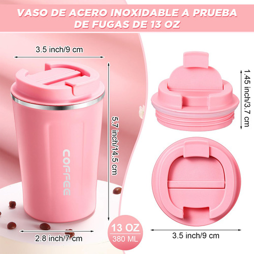 Termo Para Cafe Vaso Térmico Portátil 380ml Acero Inoxidable