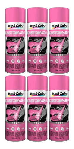 Paq 6 Pinturas Para Auto Color Rosa Neon Spray Dupli-color