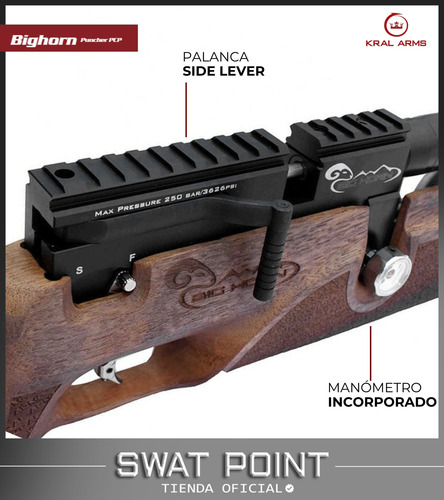 Rifle Pcp Kral Big Horn 9 Mm Multi Shot Potencia Extrema