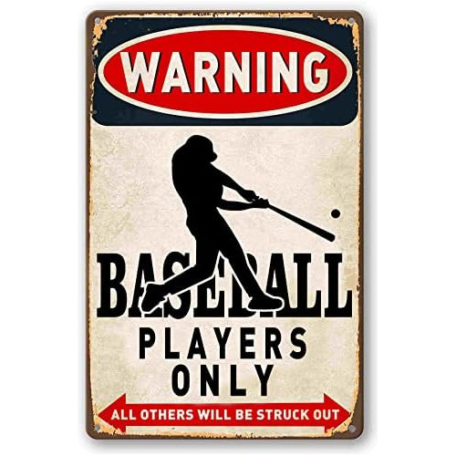Boy's Baseball Gifts Baseball Poster Warning Baseball P...