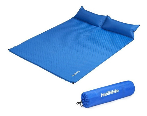 Colchoneta Autoinflable Doble Con Almohada Naturehike Color Azul