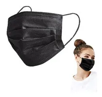 Comprar Mascarilla Tapabocas Quirúrgicos Desechables Negros 50 Unds