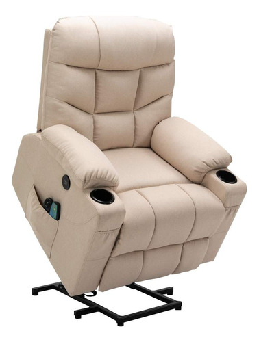 Silla Reclinable Electrica Masaje Vibracion Color Gris Pardo