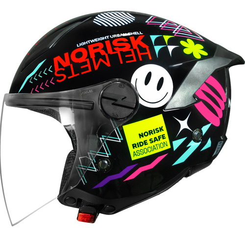 Capacete Norisk Neo Buddy Branco/preto Aberto Lançamento