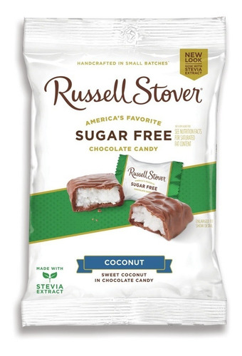 Chocolates Sin Azúcar Con Stevia Russell Stover Coconut Imp