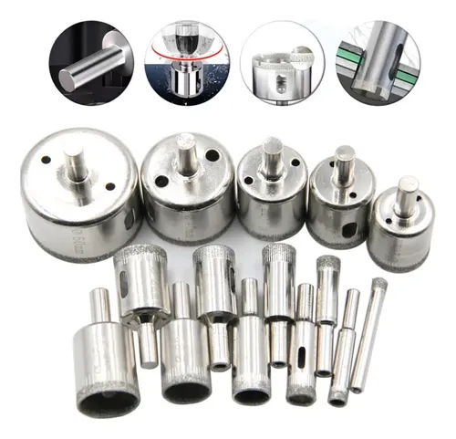 Kit 15 Pçs Brocas Copo Diamantadas Vidro Ceramica 6-50mm
