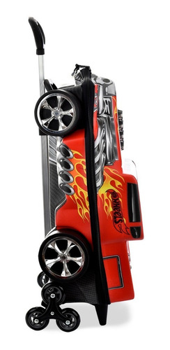 Imagem 5 de 10 de Mochilete Hotwheels Bone Shaker 3d Mochila Escolar Lancheira