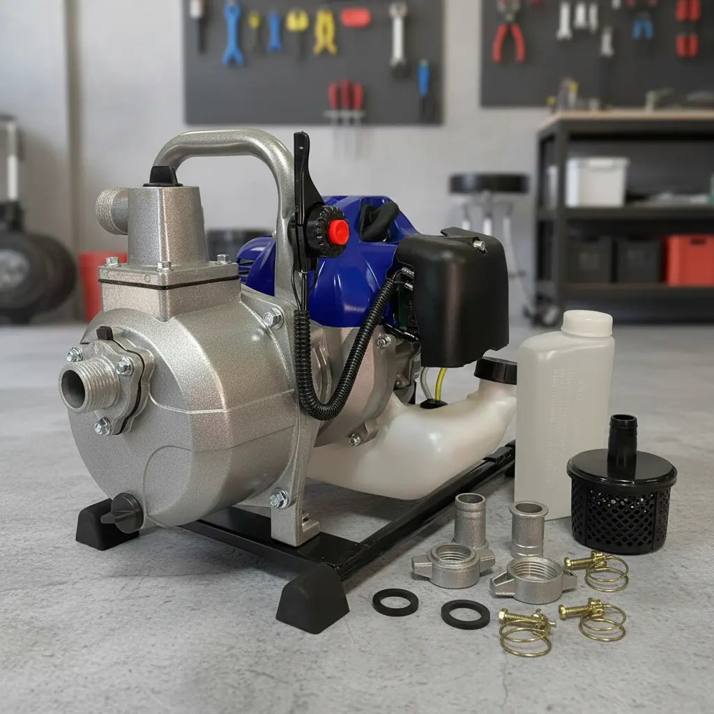 Motobomba A Gasolina Bomba De Agua 1x1 pulgadas 2.5hp Power Hunt Riego con tapa filtro reforzada y bujia protegida