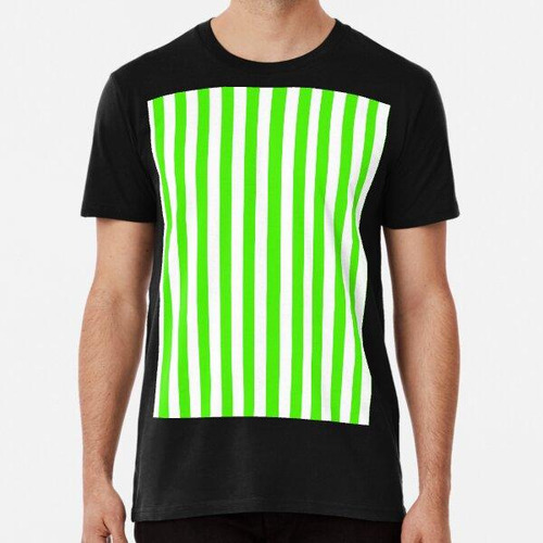 Remera Only Stripes Green And White Algodon Premium