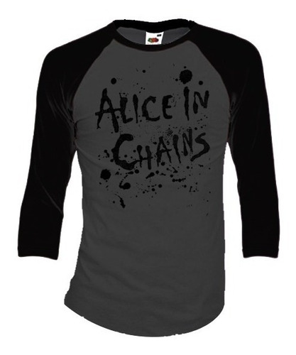 Alice In Chains Playeras Manga 3/4 Para Hombre Y Mujer