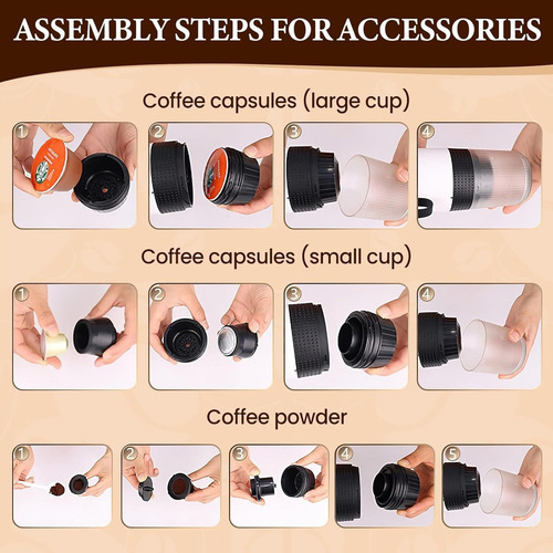 Para Para Máquina Espresso Portátil,cafetera 3 En 1,60ml /