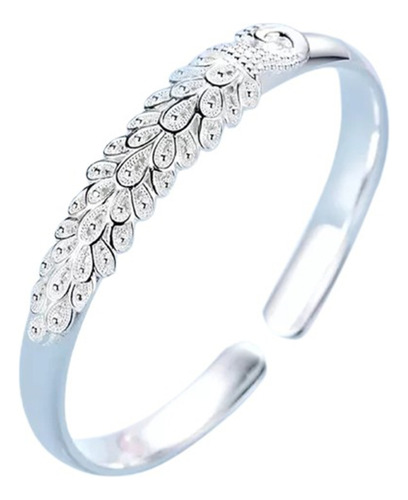 Brazalete Plata 925 Pluma Real 