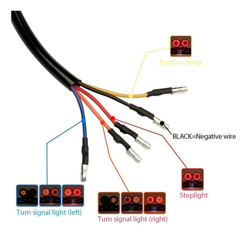 Luz Led De Freno Trasera For Motocicleta Con Señal De Giro
