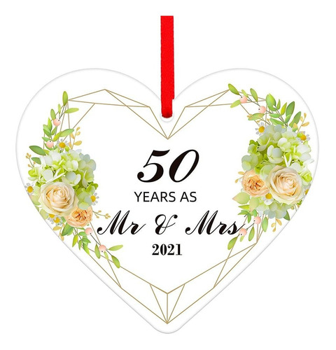 50 Aniversario Adorno Navidad 2020 Año Como Mr Mrs Para Boda