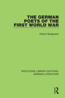 Libro The German Poets Of The First World War - Bridgwate...