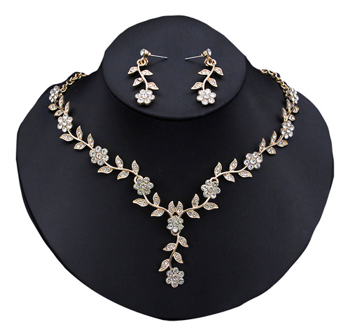 Conjunto De Joyas Para Mujer Collar Y Aretes Set Coctel Boda