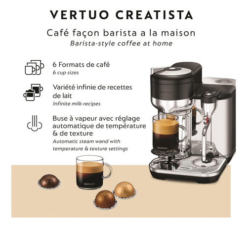 Máquina De Café Breville Nespresso Vertuo Creatista Bve850bt