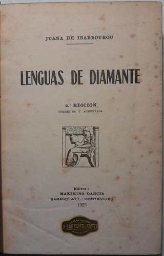 (las) Lenguas De Diamante 2° Ed Juana De Ibarbourou  A7