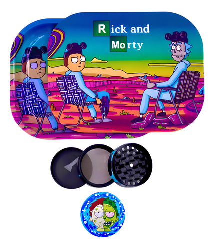 Kit Grinder Moledor Charola Forjar Tapa Magnetica Rick Morty