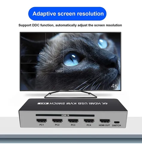 Orivision Conmutador Kvm Hdmi, Interruptor Selector De Resol