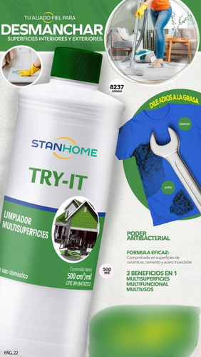 Try-it Limpiador Concentrado Stanhome Uso Doméstico 500 Ml