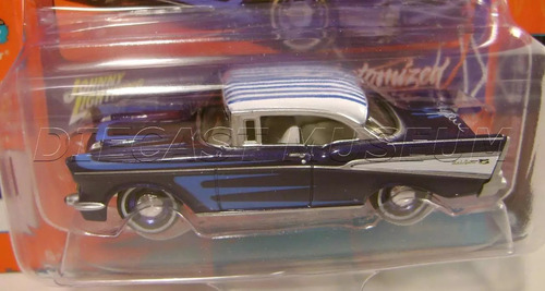 Johnny Lightning 1957 Chevy Bel Air Serie Street Freaks 1/64 Color Azul