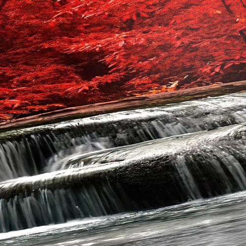 Imagen 4 de 5 de Cuadro Decorativo Mural Triptico Cascada 126x60 Mdf