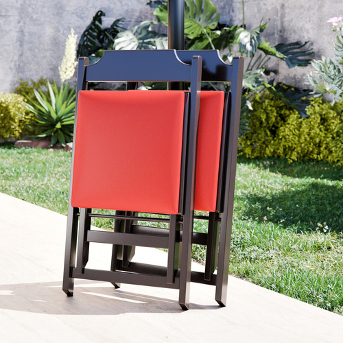 Jogo De Jantar Mesa Retangular 120x70 E Com 4 Cadeiras Estofadas Para Lanchonete Restaurante E Cozinha Cor Vermelho
