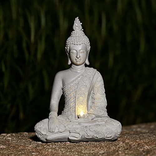 Figura Buda Chrui Estatua De Buda Solar Para Exteriores, 13