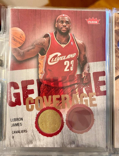 Lebron James Tarjeta Con Pedazo De Jersey Doble Nba Cavs