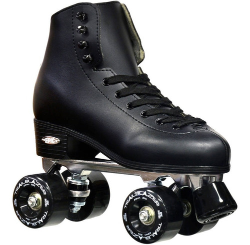 Patines De Cuatro Ruedas Talla 4 Adulto Negro Clásico Epico