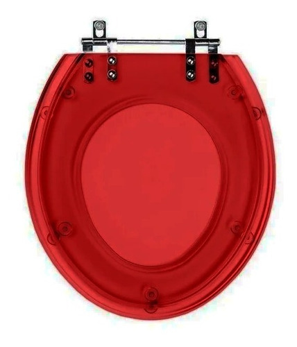 Tampa De Vaso Sanitário Poliéster Universal Oval Vermelho 