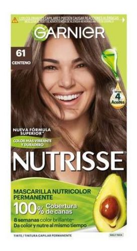 Coloración Permanente Garnier Nutrisse 4 Aceites Tono 61 