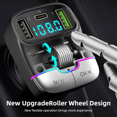 Transmisor Bluetooth 5.3 Fm, Adaptador De Coche, Carga Inalá