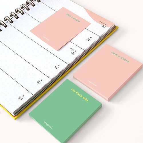 Imagen 2 de 5 de Notas Adhesivas Tipo Post It Happimess Feliz 6x7cm Monoblock