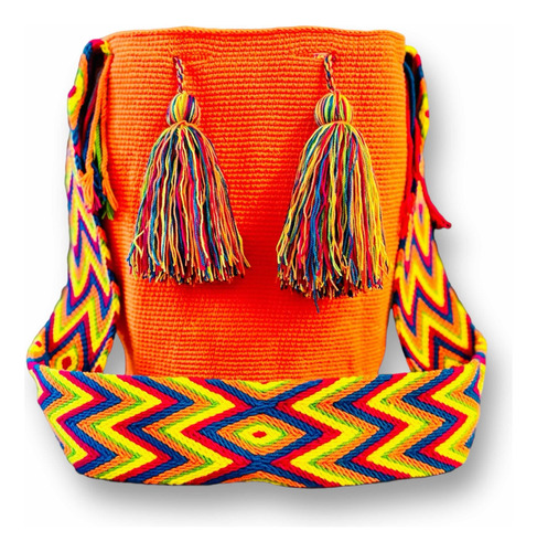 Bolsa Wayuu Auténtica Colombiana Tradicional Lisa