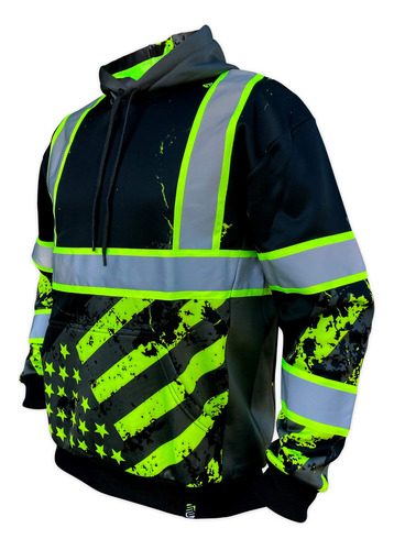 Safetyshirtz Ss360 Stealth American Grit - Sudadera Con Cap.