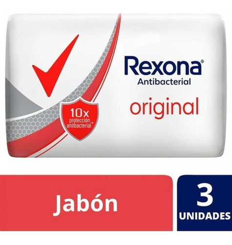 Rexona Original Antibacterial Jabón Barra 3 Unid X 90 G