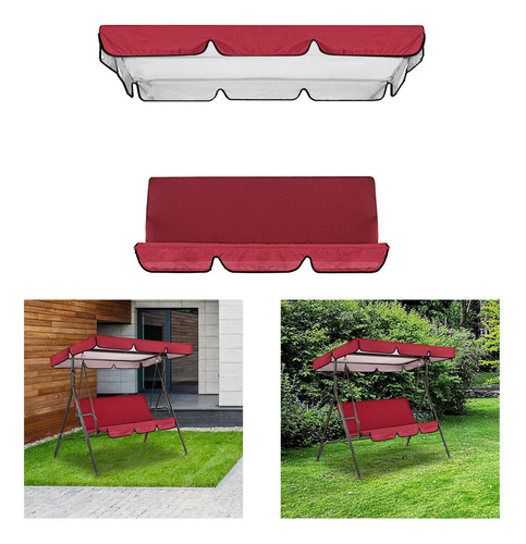 Juego De Cubierta De Dosel Para Columpio De Patio Funda Rojo