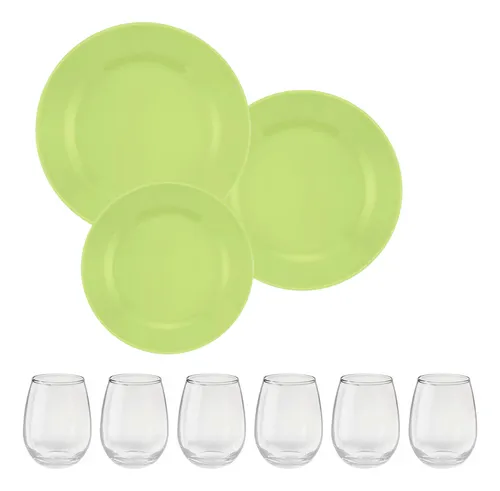 Set De Vajilla X24 Platos Biona Donna De Ceramica Kuchen Cuotas