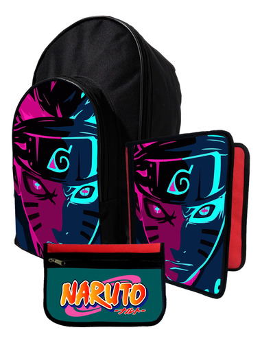 Kit Mochila+ Carpeta+ Cartu De Naruto #522