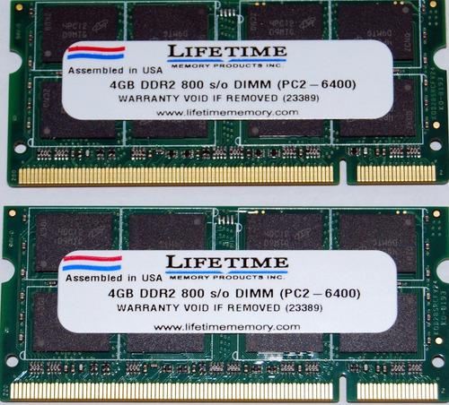 Memoria Ram 8gb 2x4gb Ddr2 800 Mhz Sodimm Lysb00kfnn