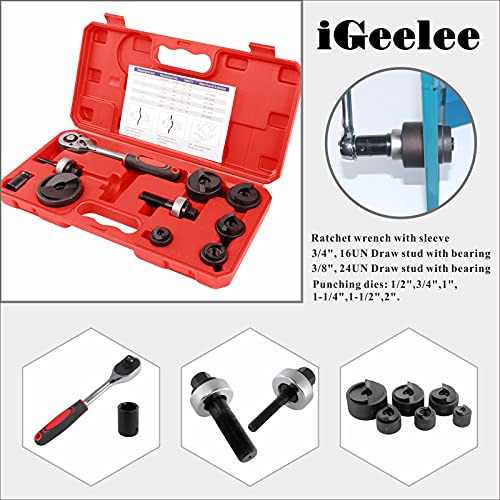 Kits De Perforadoras Igeelee Ratchet Knockout De 1/2 A 2 Pul