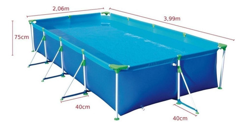 Piscina Retangular 6200l + Capa + Flutuador + Cloro +peneira