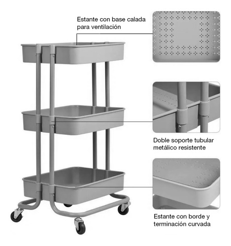 Organizador 3 Niveles Blanco Con Ruedas