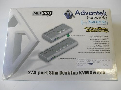 Kvm Switch Advantek Networks Ps/2 Red Slim 2 Puertos Usado