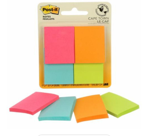 Mini Notas 3m Post-it Neon 3x4 Block C/200 Hojas