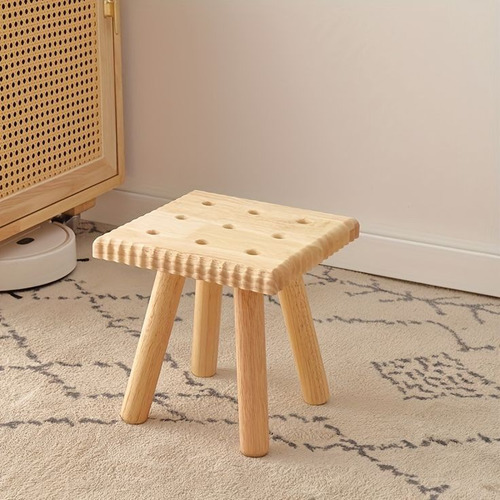 Silla Infantil De Madera Con Figuras De Galletas, Banco